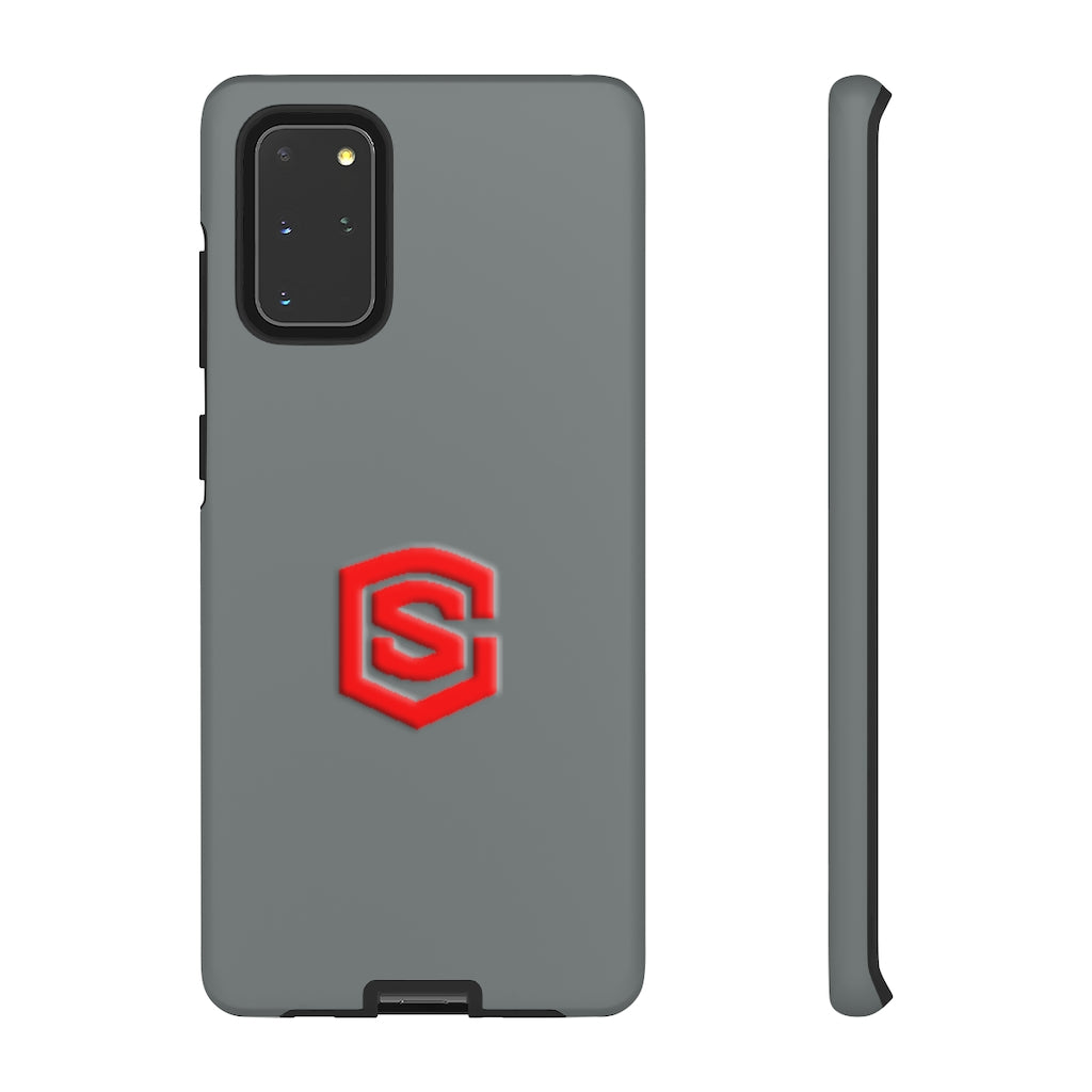 Grey Tough Cases Red Logo