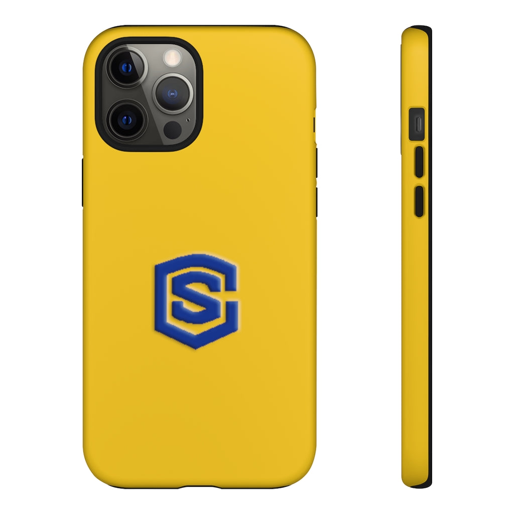 Yellow Tough Cases Blue Logo