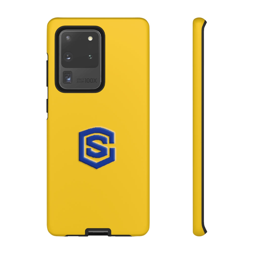 Yellow Tough Cases Blue Logo
