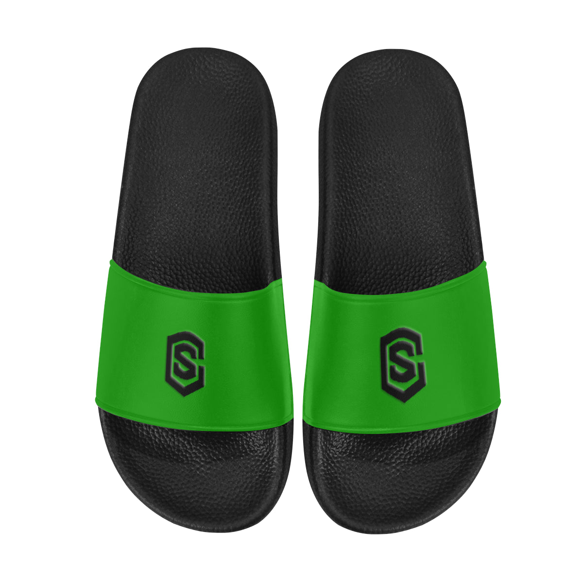 black logo Men's Slide Sandals (Model 057)