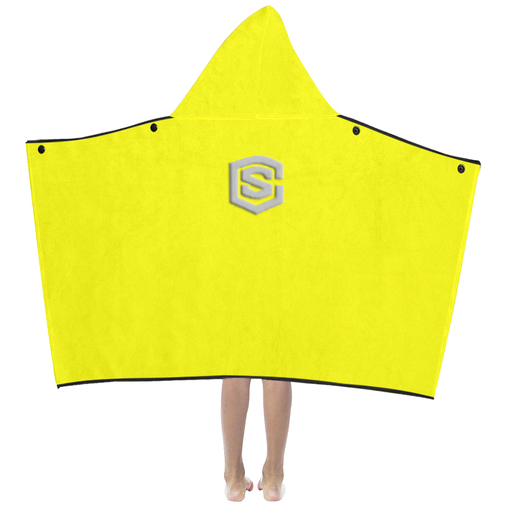 Yellow Kids' Hooded Bath Towels with Silver Logo Kids' Hooded Bath Towels