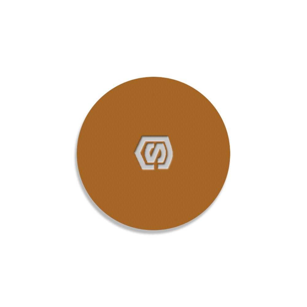 Brown Round Coaster with Silver Logo Round Coaster