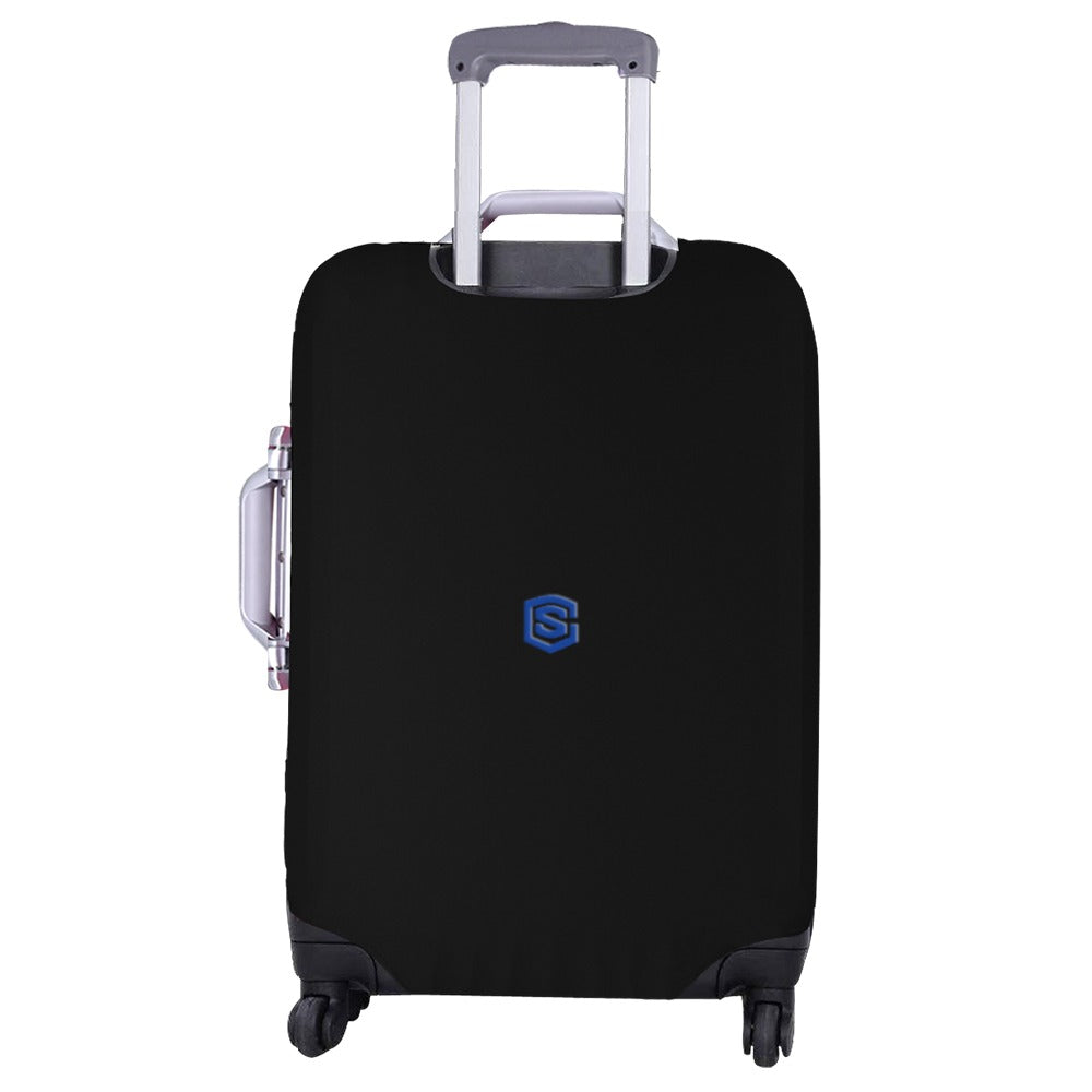 BLACK LUGGAGE COVER WITH BLUE LOGO Luggage Cover (Large Size) (26"-28")