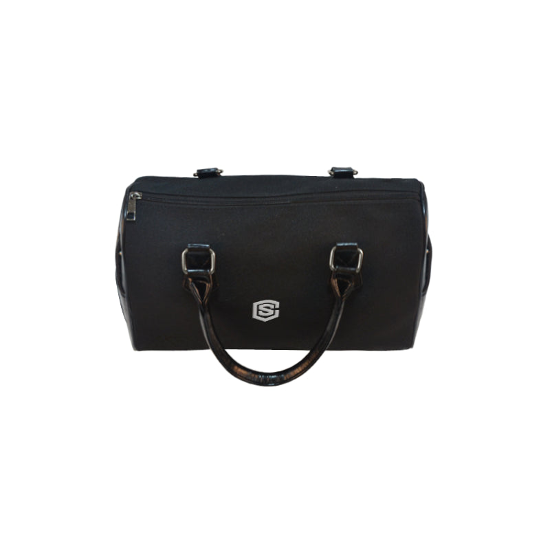 BLACK HANDBAG silver logo Boston Handbag (Model 1621)