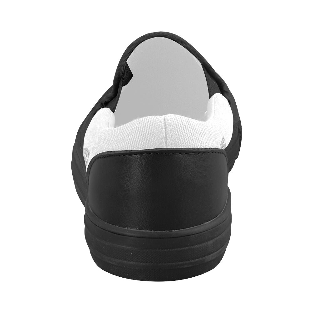silver logo Women's Slip-on Canvas Shoes (Model 019)