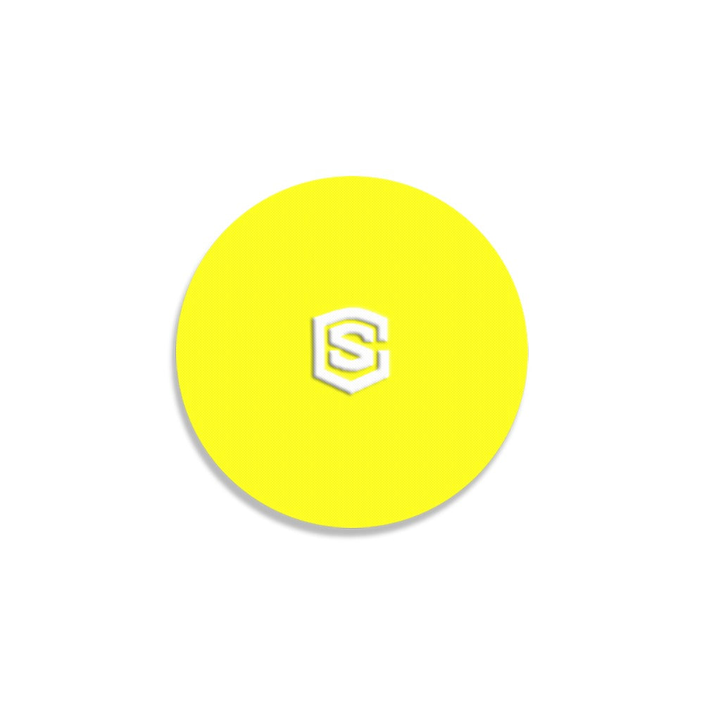 Yellow Round Coaster with White Logo Round Coaster