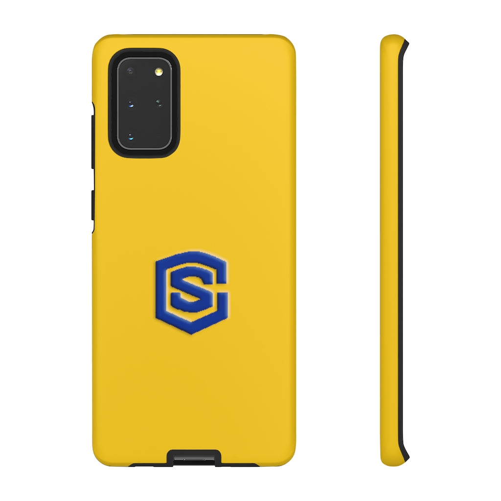Yellow Tough Cases Blue Logo
