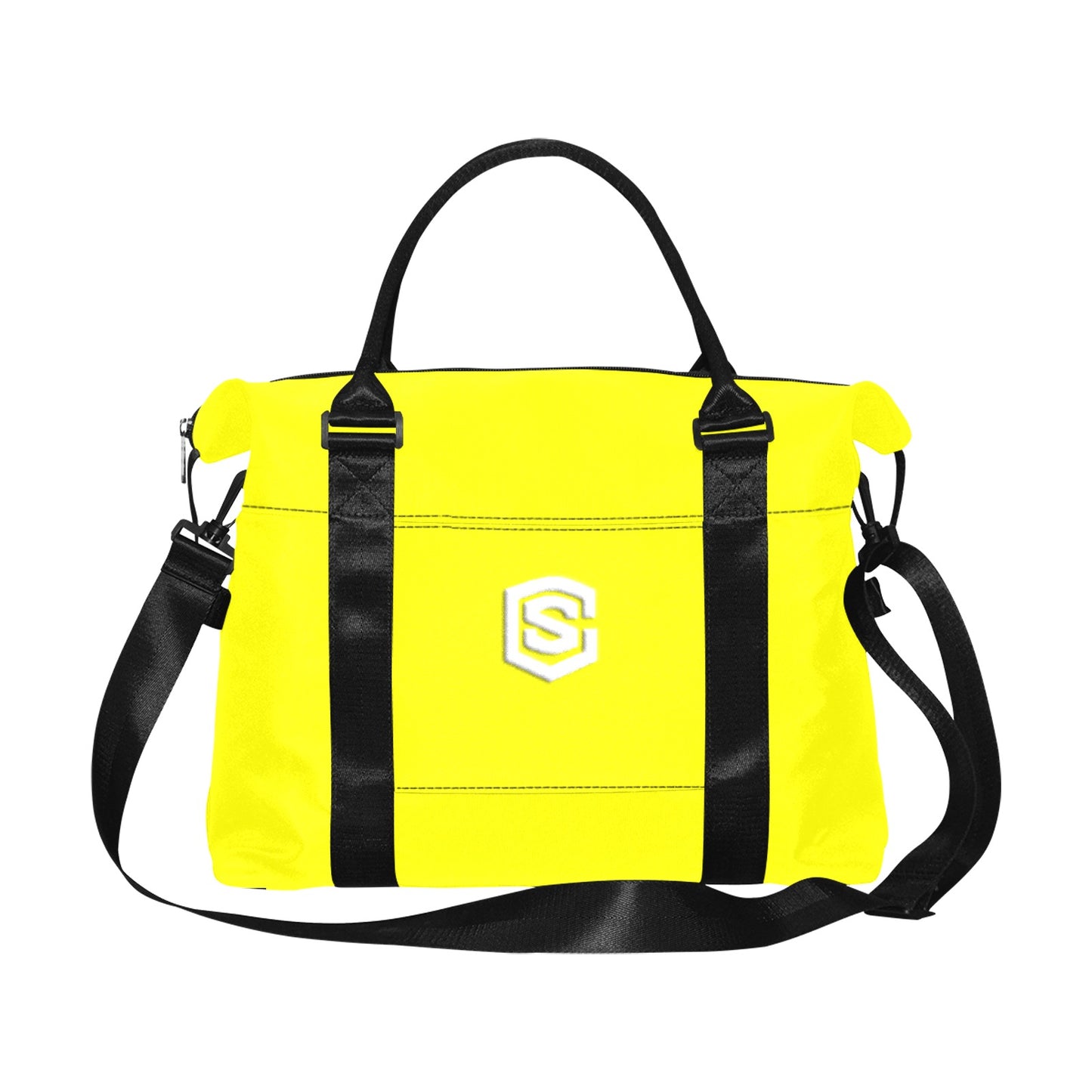 Yellow Large Capacity Duffle Bag With White Logo Large Capacity Duffle Bag(Model1715)