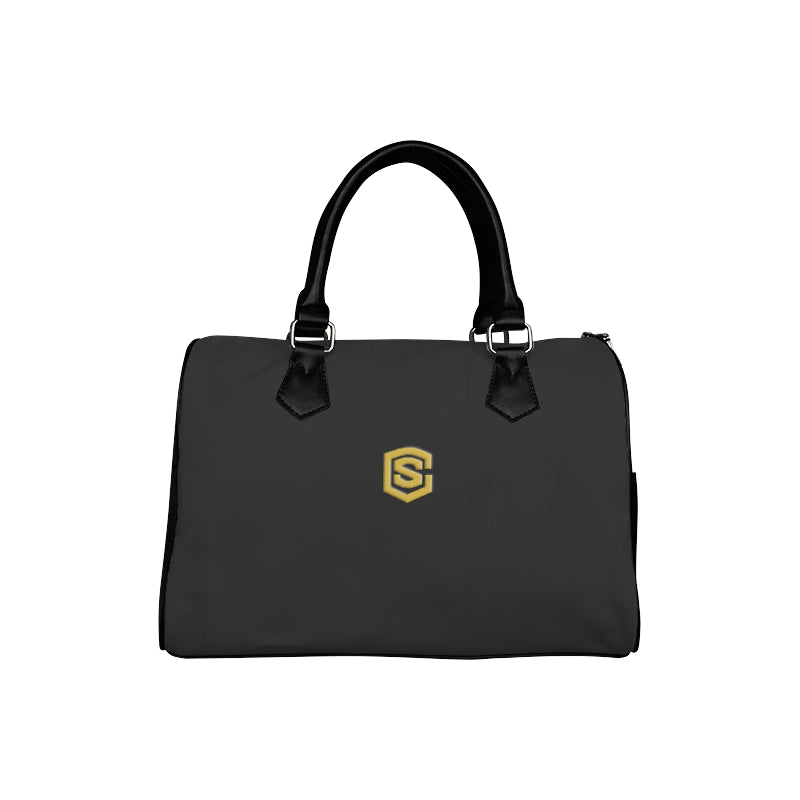 BLACK HANDBAG gold logo Boston Handbag (Model 1621)