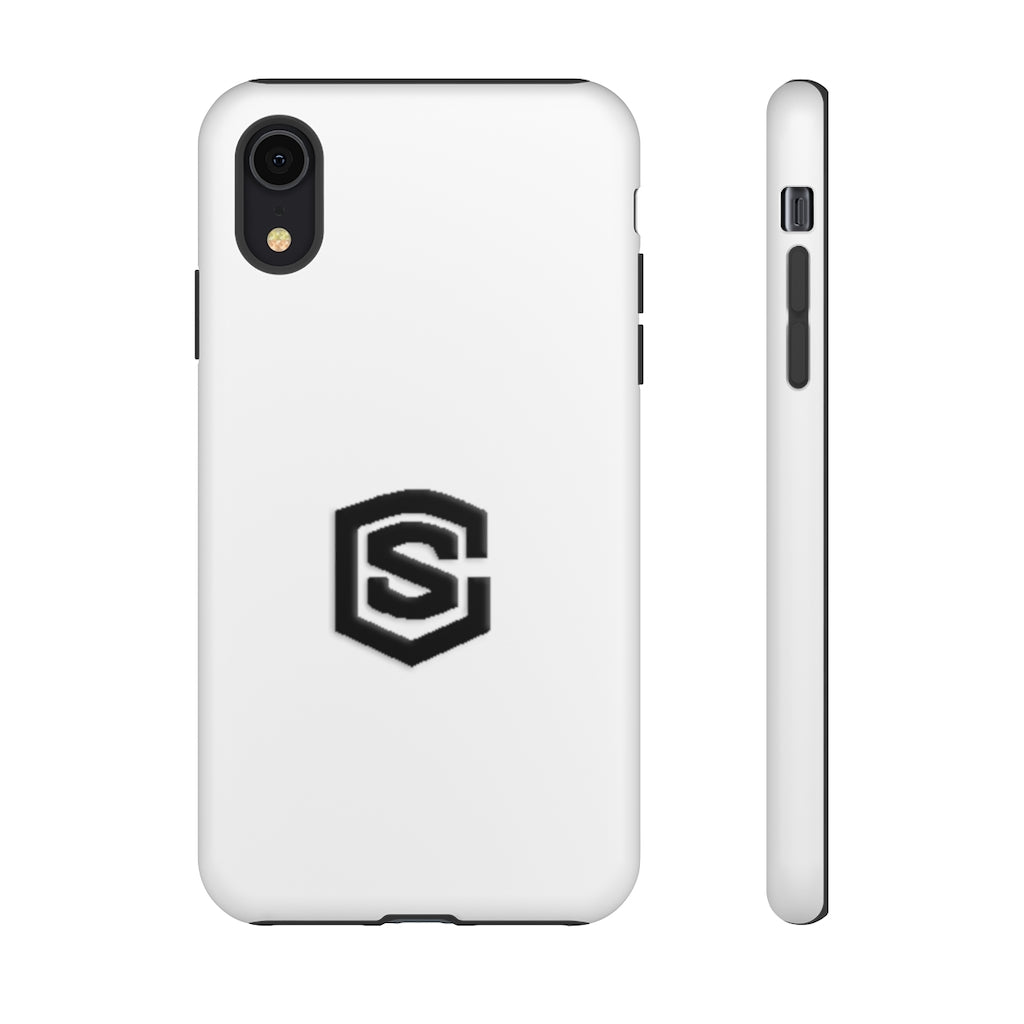 White Tough Cases Black Logo