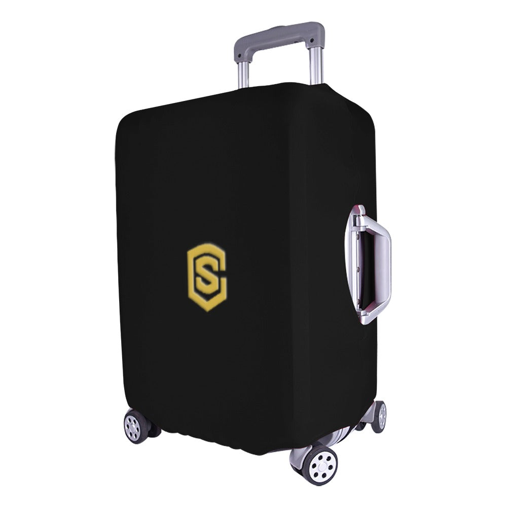 BLACK LUGGAGE COVER WITH GOLD LOGO Luggage Cover (Large Size) (26"-28")
