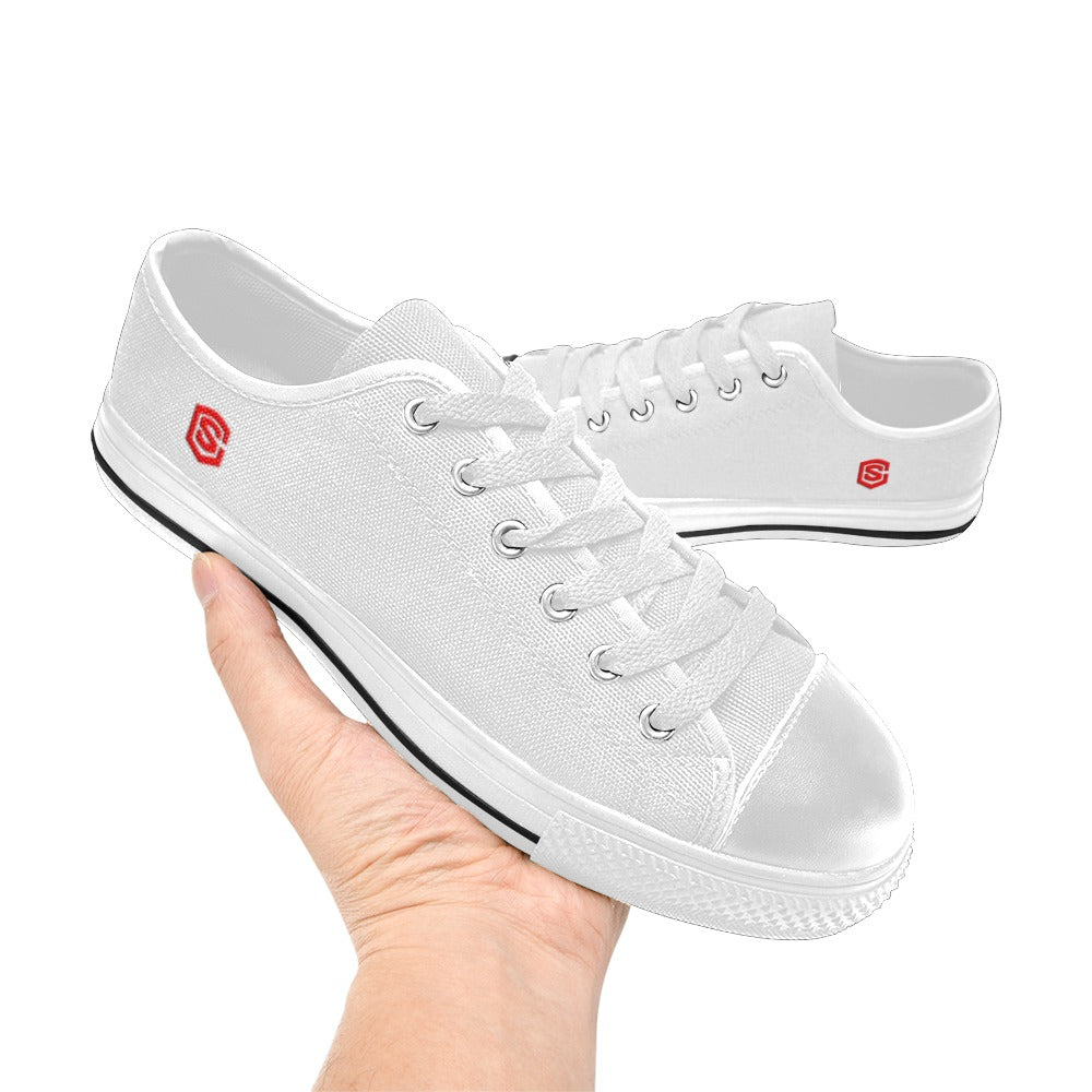 Red logo Men's Classic Canvas Shoes (Model 018)