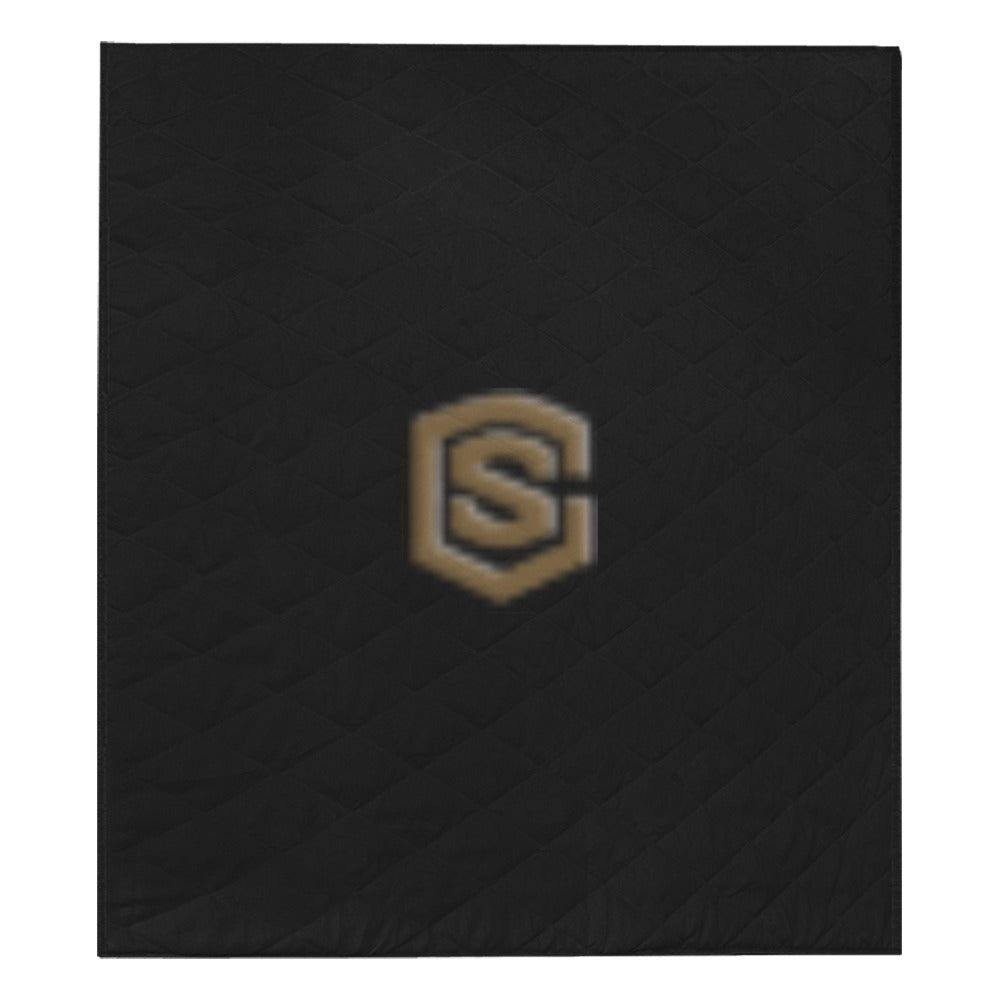Black Custom Quilt with Brown Logo Custom Quilt  70" x 80"