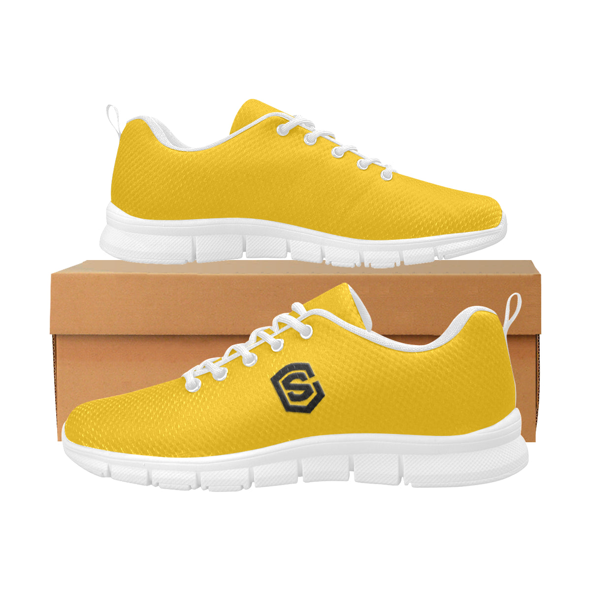 black logo Women's Breathable Running Shoes (Model 055)