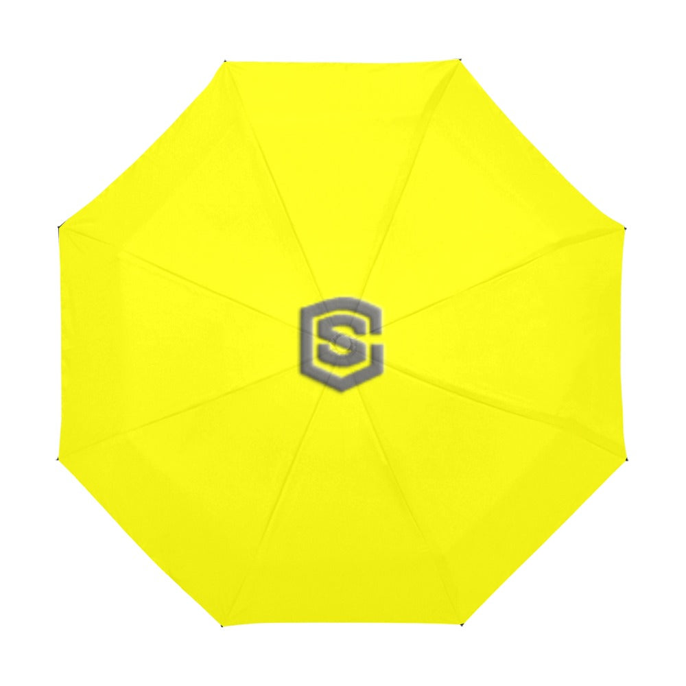 Yellow Anti-UV Automatic Umbrella With Grey Logo Anti-UV Automatic Umbrella(Outside Printing)(Model U09)