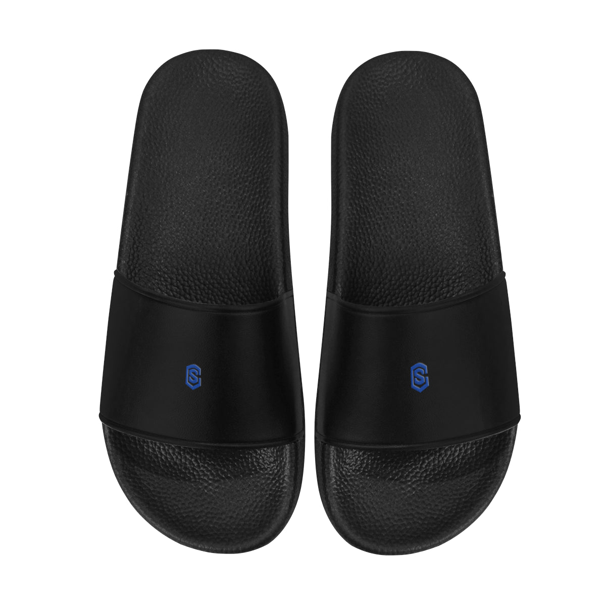 blue logo Women's Slide Sandals (Model 057)