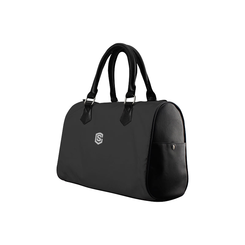 BLACK HANDBAG silver logo Boston Handbag (Model 1621)