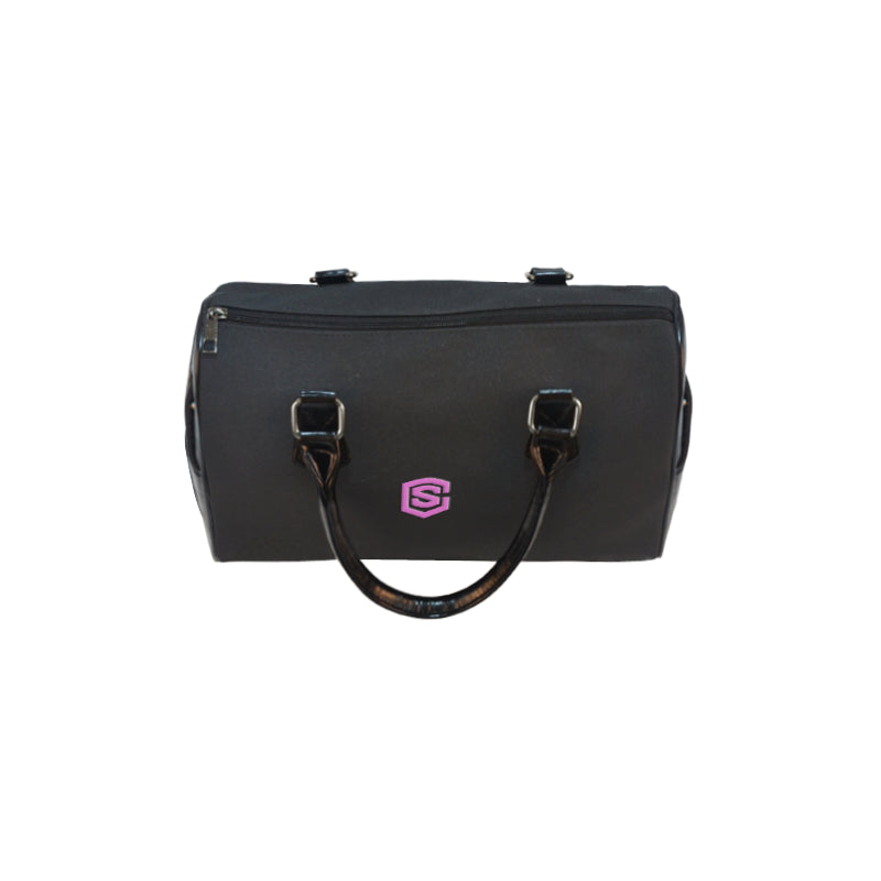 BLACK HANDBAG pink logo Boston Handbag (Model 1621)