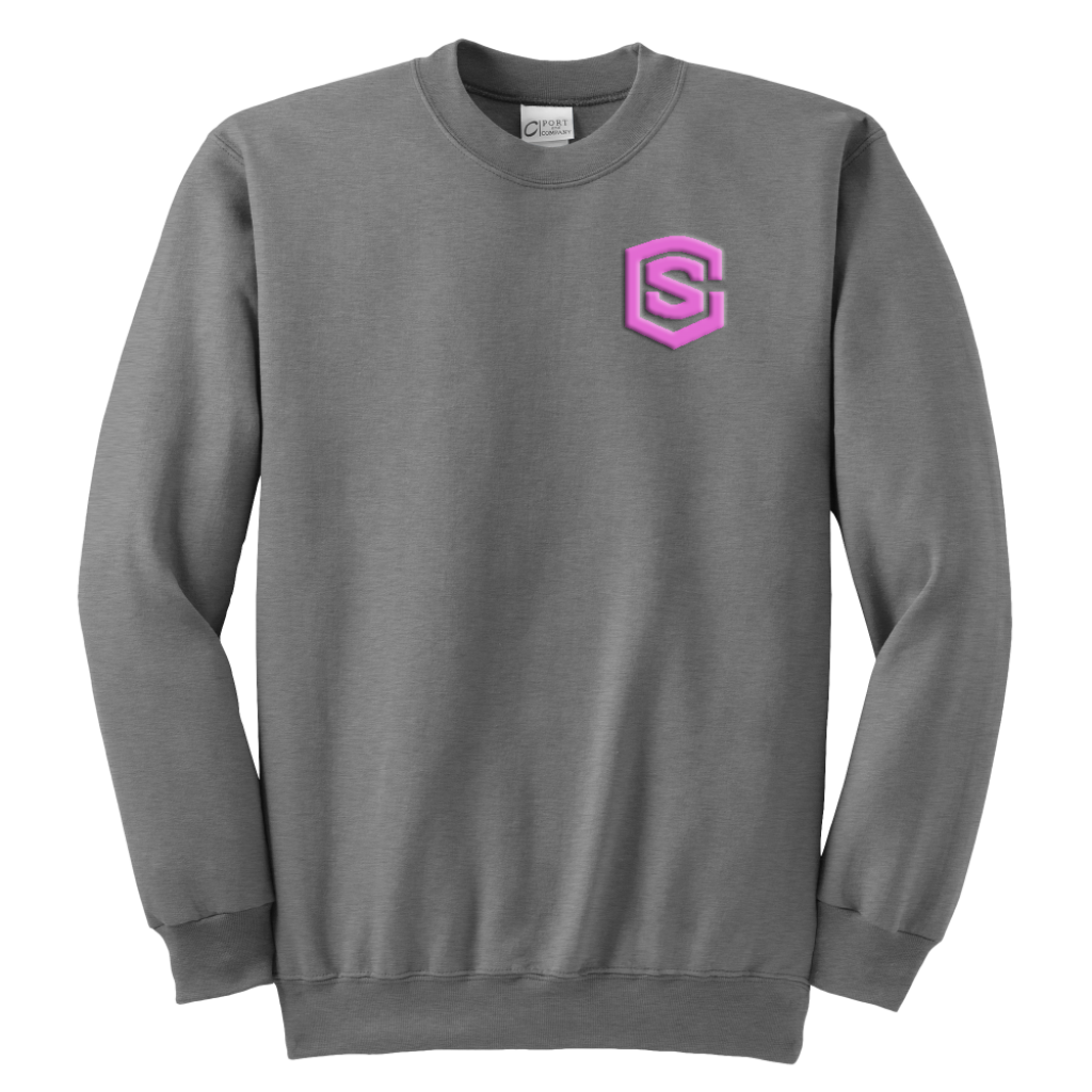 Youth Crewneck Sweatshirt WITH PINK LOGO