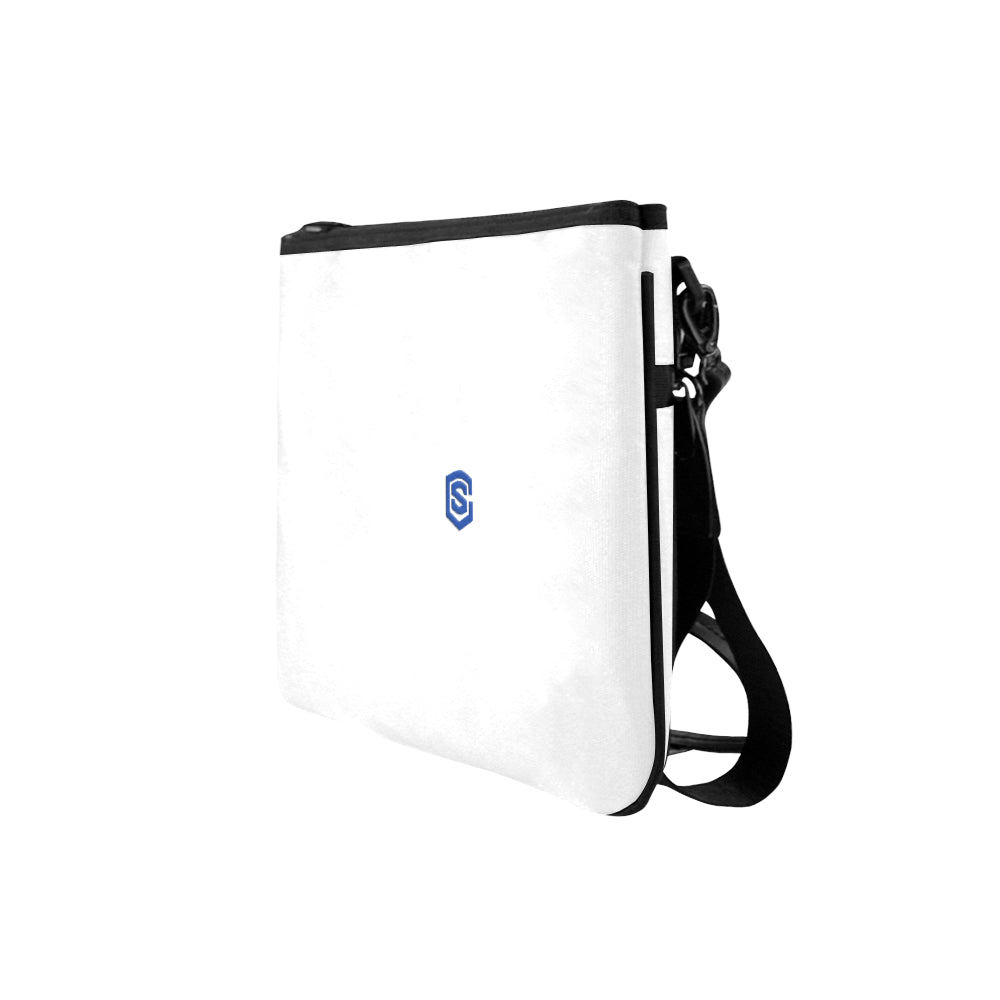WHITE SLIM CLUTCH BAG blue logo Slim Clutch Bag (Model 1668)