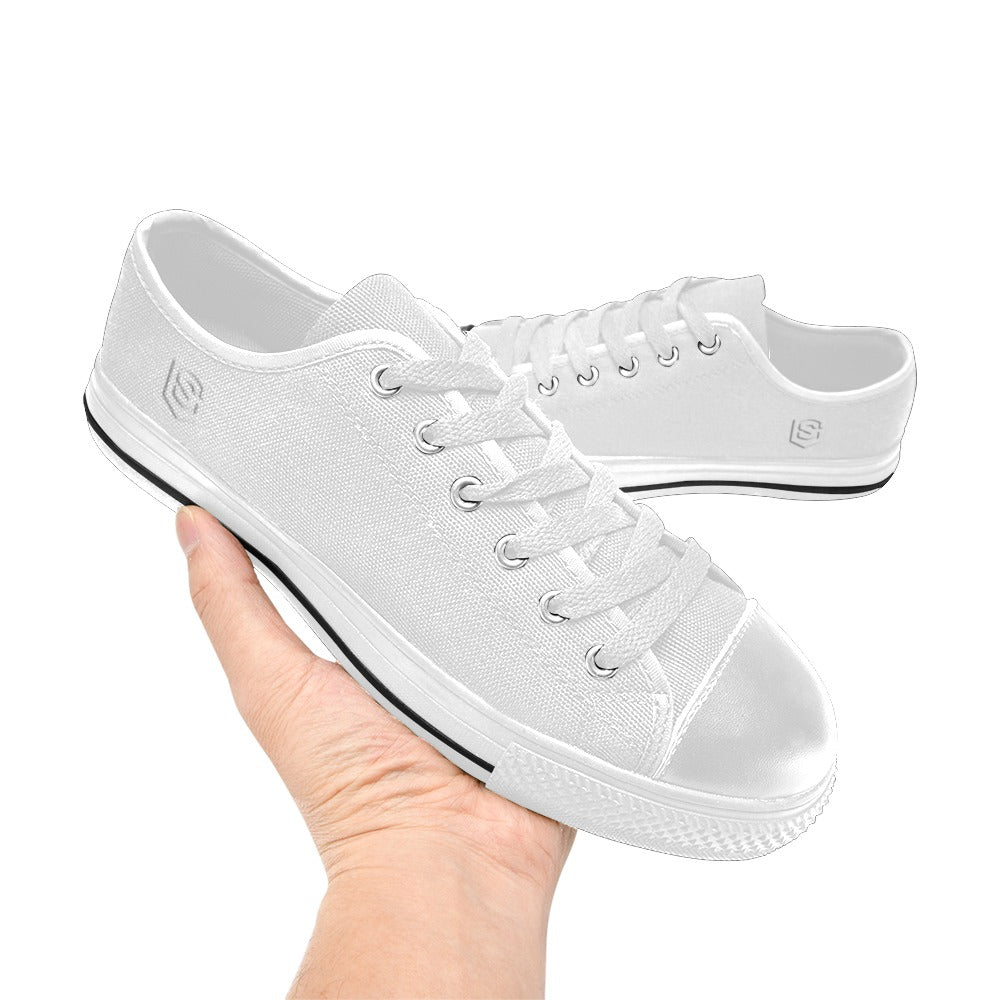 White logo Men's Classic Canvas Shoes (Model 018)