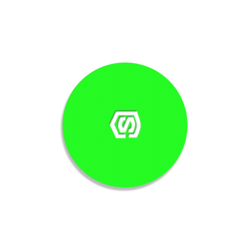 Green Round Coaster with White Logo Round Coaster