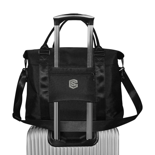 Black Large Capacity Duffle Bag With Grey Logo Large Capacity Duffle Bag(Model1715)