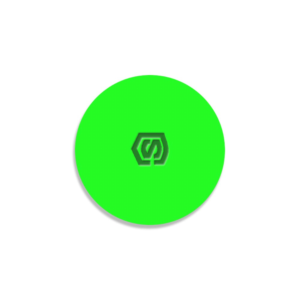 Green Round Coaster with Green Logo Round Coaster