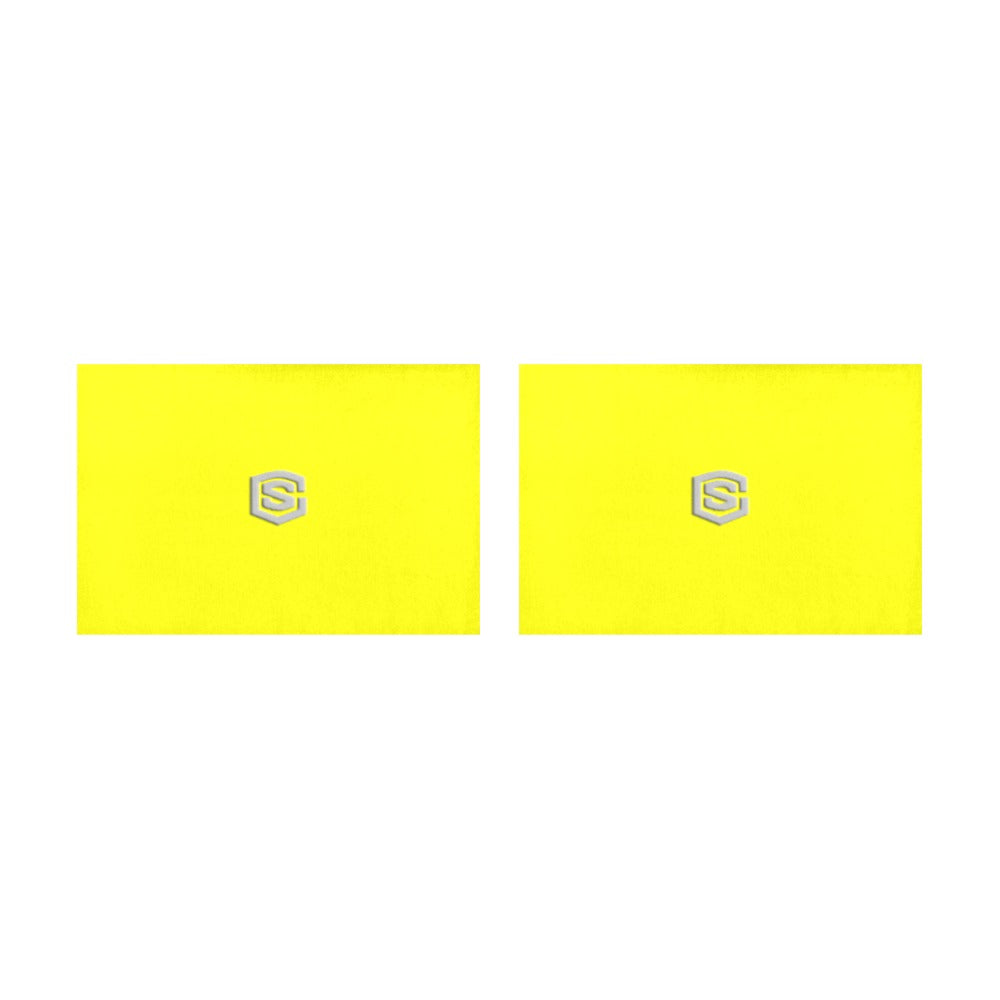 Yellow Placemats 12" x 18" With Silver Logo Placemats 12" x 18" (Set of 2)