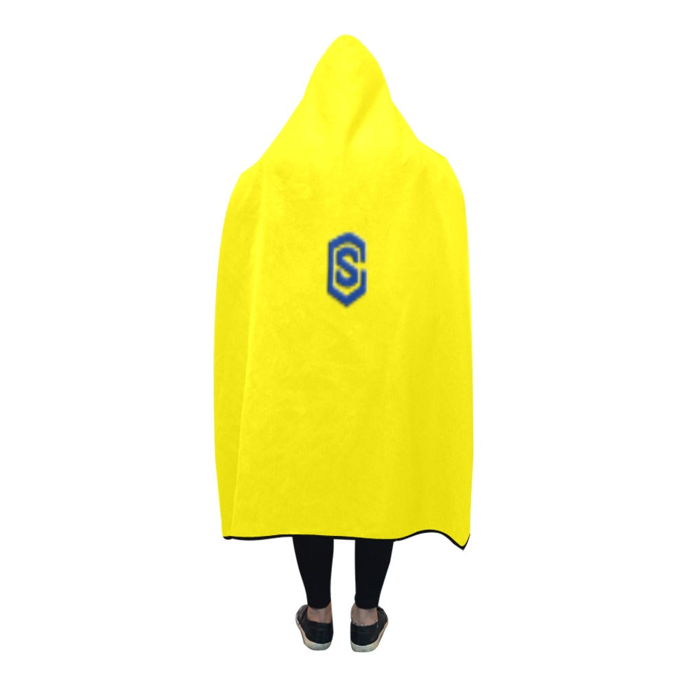 YELLOW Hooded Blanket WHITH BLUE LOGO Hooded Blanket 80"x56"