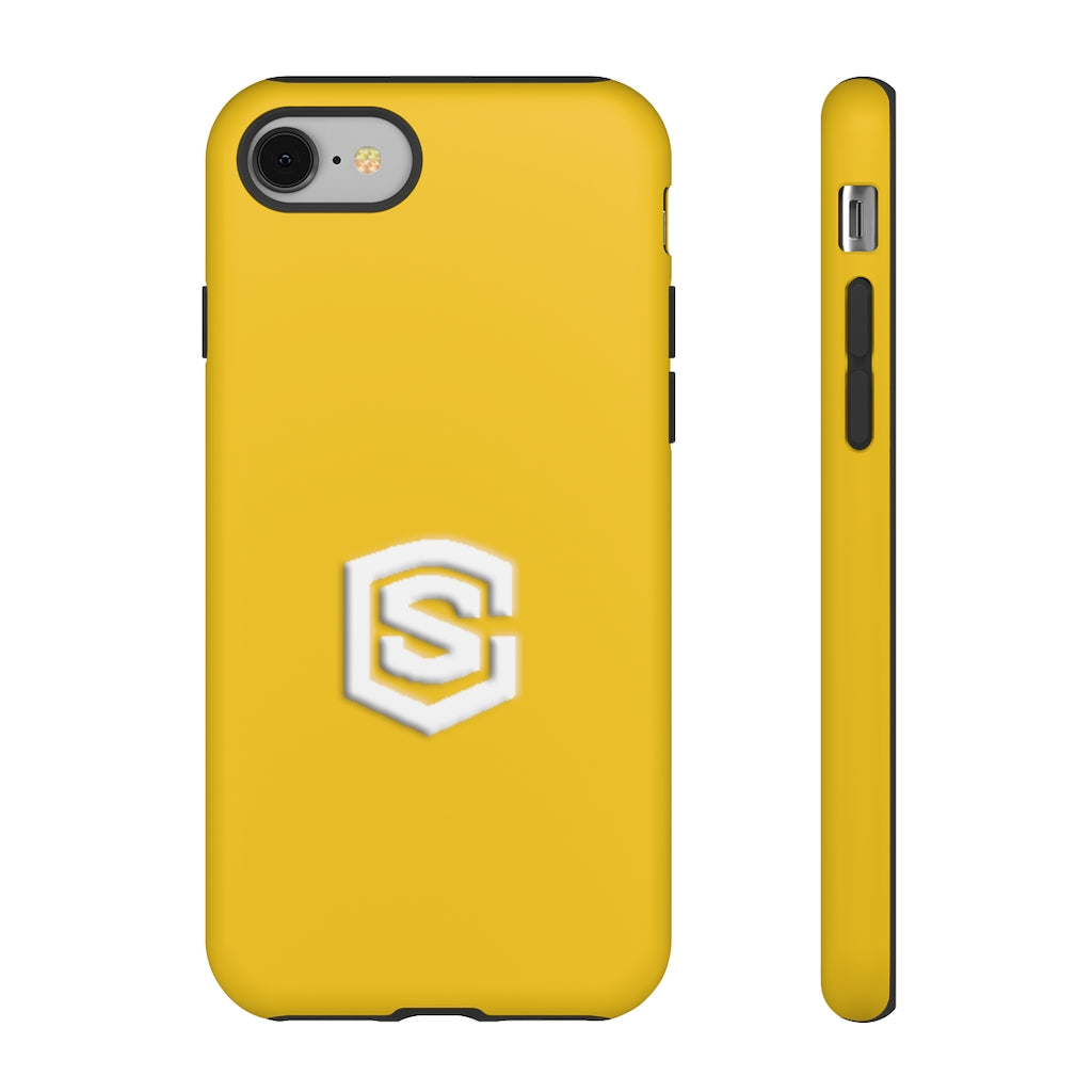 Yellow Tough Cases White Logo