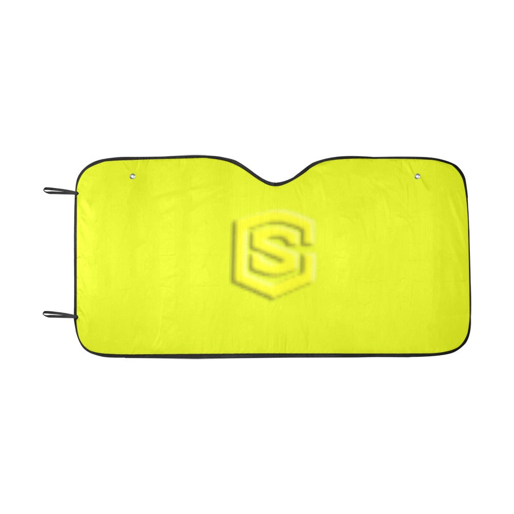 YELLOW AUTO SUN SHADE WITH YELLOW  LOGO Auto Sun Shade 55" x 29.53"