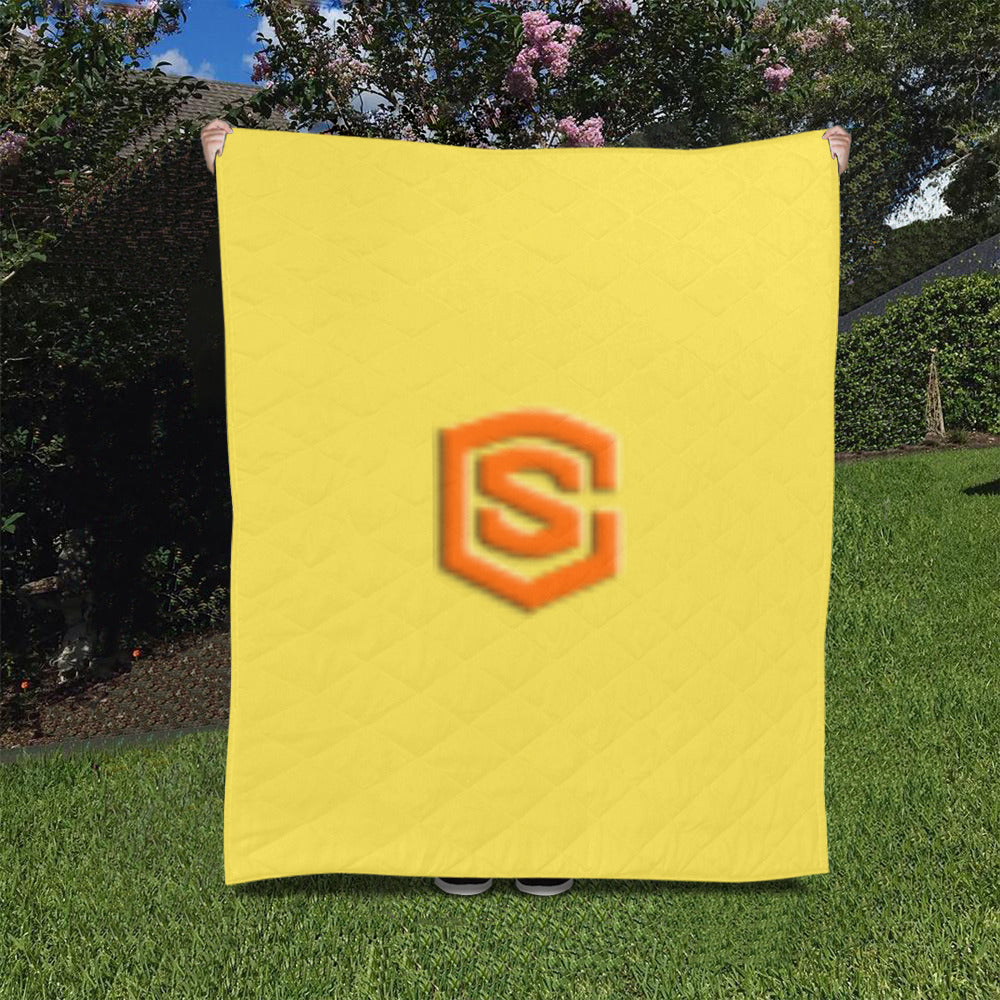 Yellow Custom Quilt Orange Logo Custom Quilt 50" x 60"