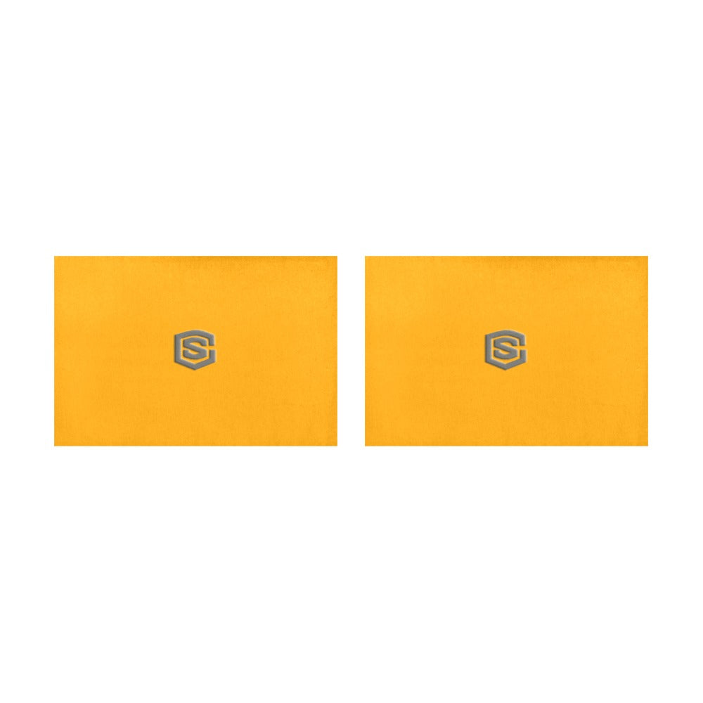 Orange Placemats 12" x 18" With Grey Logo Placemats 12" x 18" (Set of 2)