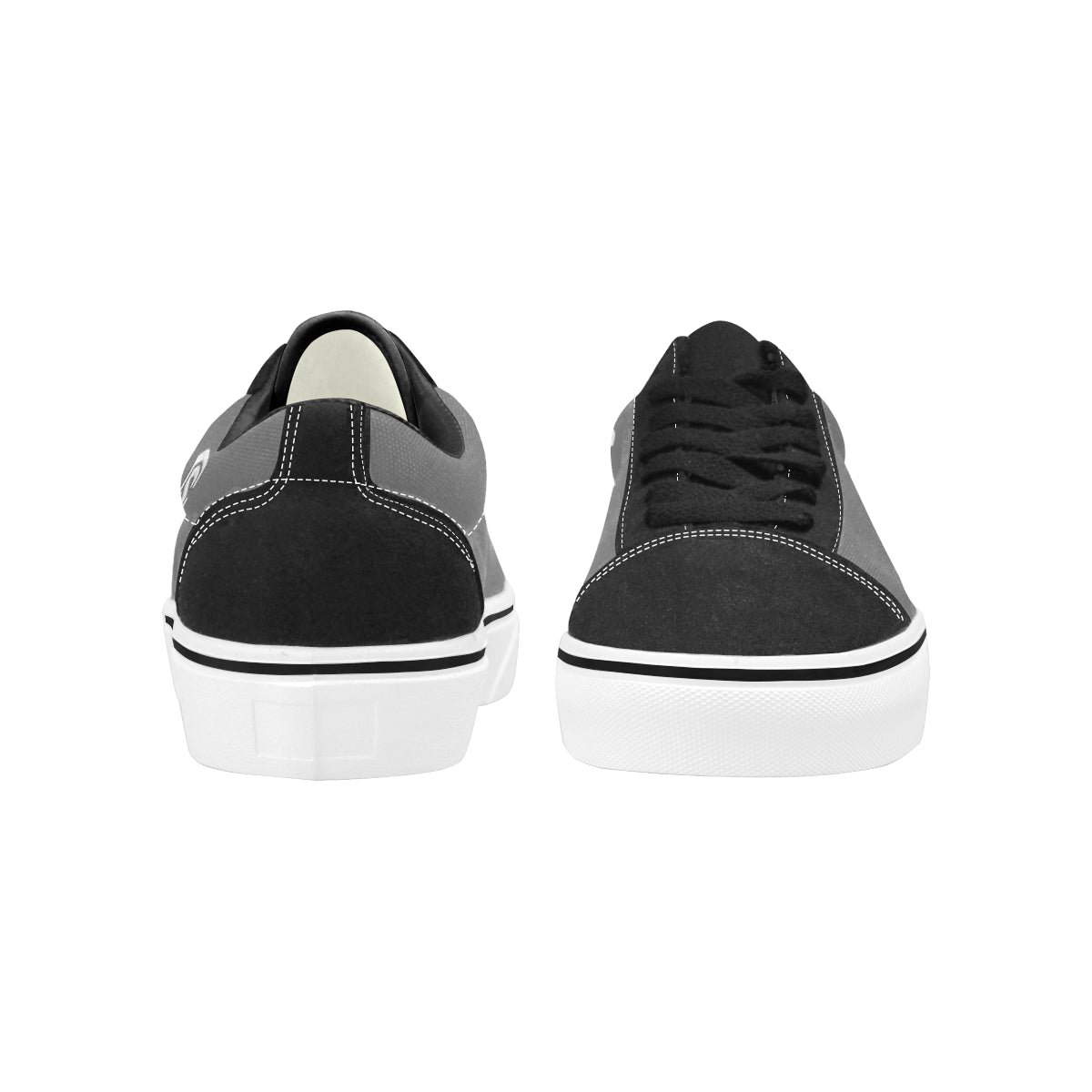 white logo Men's Low Top Skateboarding Shoes (Model E001-2)