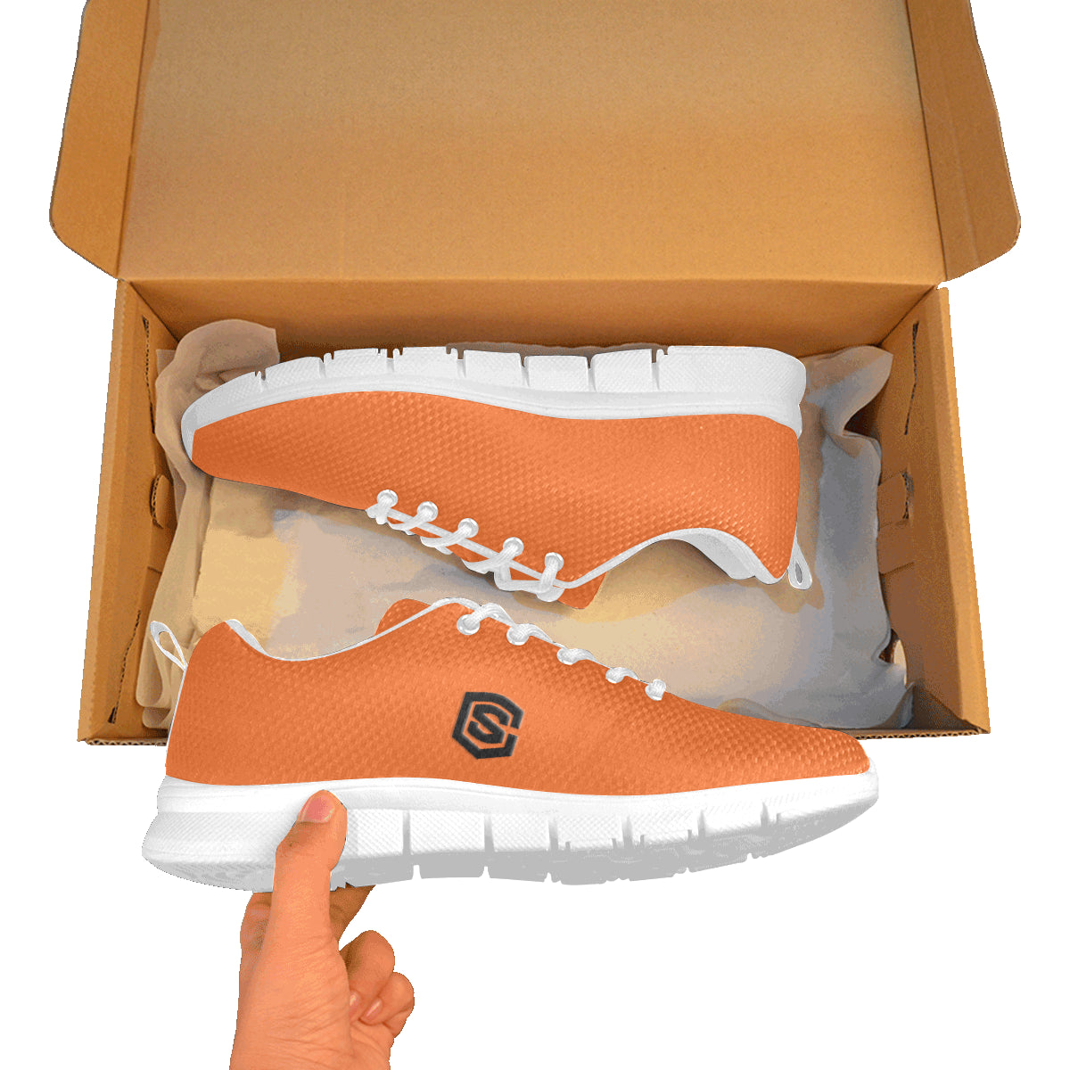 black logo Women's Breathable Running Shoes (Model 055)