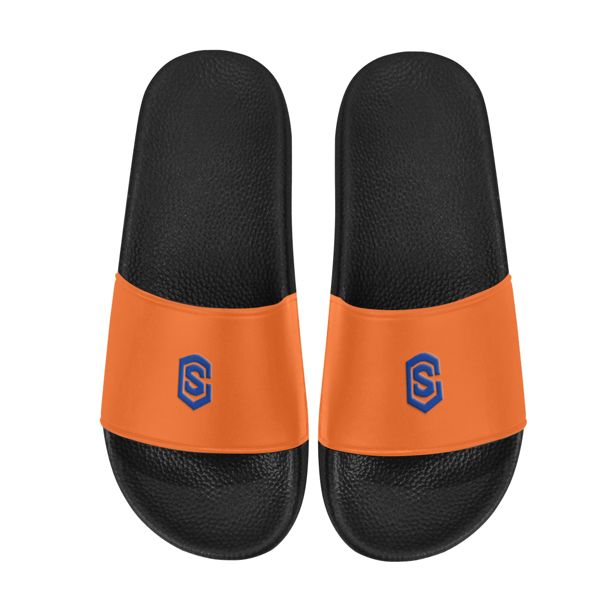 blue logo Men's Slide Sandals (Model 057)