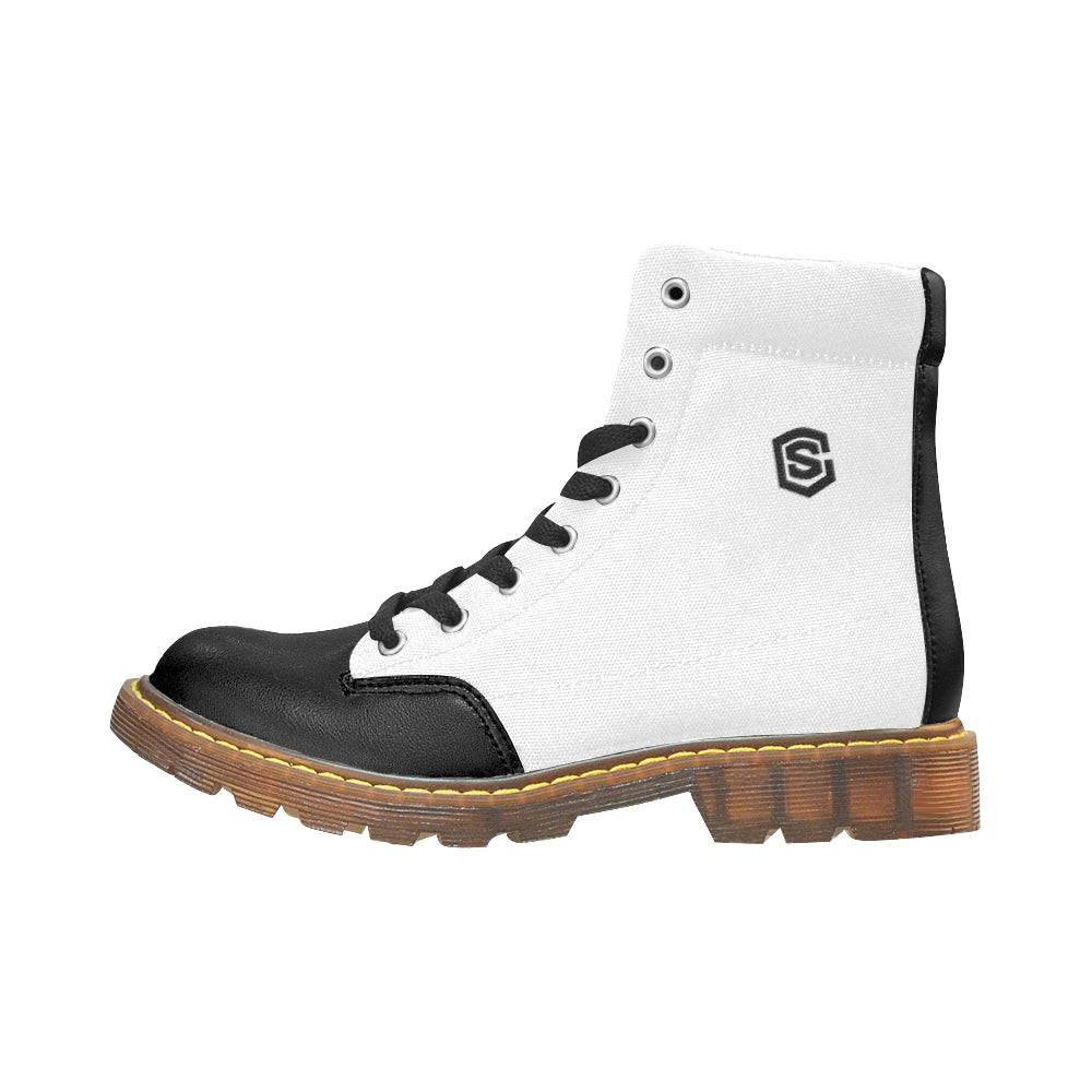 black logo Apache Round Toe Men's Winter Boots (Model 1402)