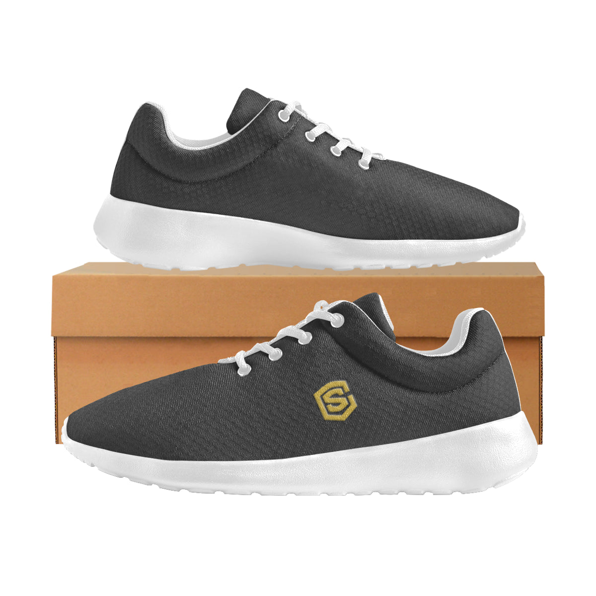 gold logo Women's Athletic Shoes (Model 0200)