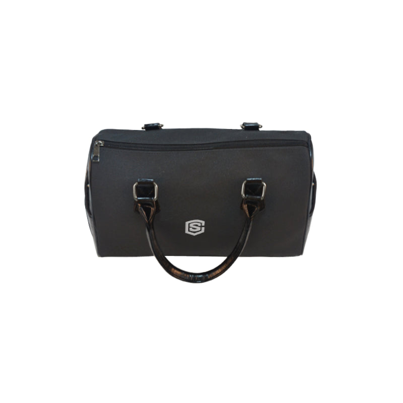 BLACK HANDBAG silver logo Boston Handbag (Model 1621)