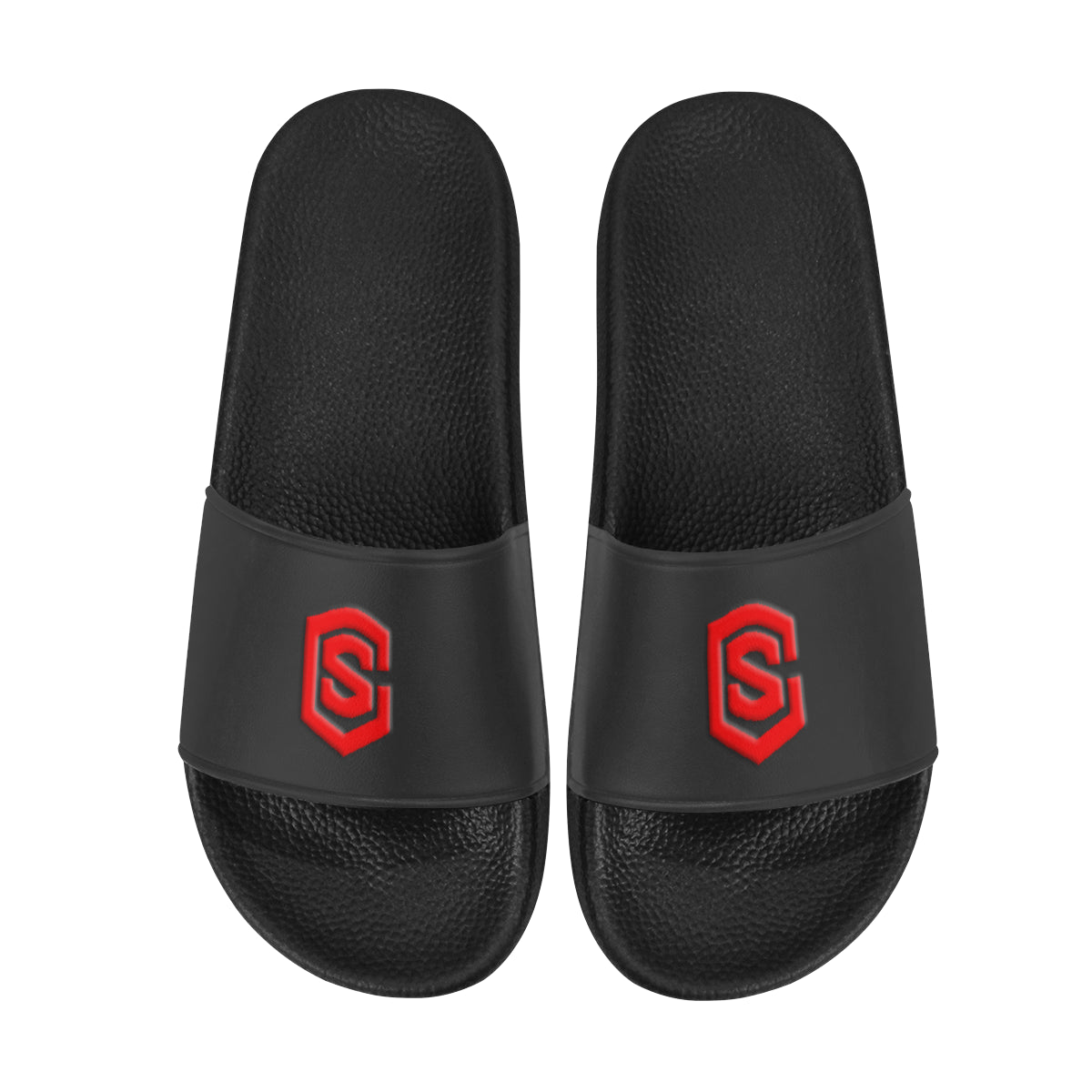 red logo Men's Slide Sandals (Model 057)