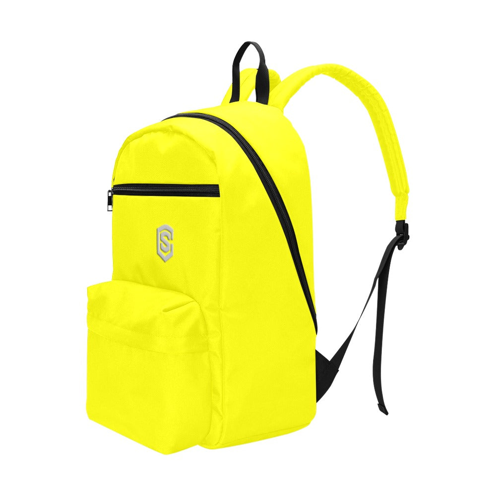 Yellow Travel Backpack With Silver Logo Travel Backpack(Large Capacity)(Model 1691)