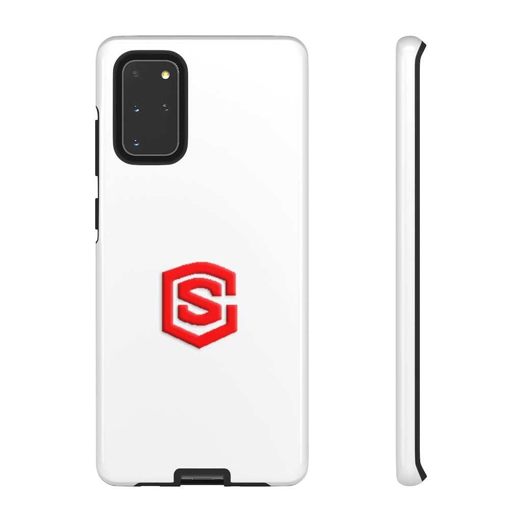 White Tough Cases Red Logo
