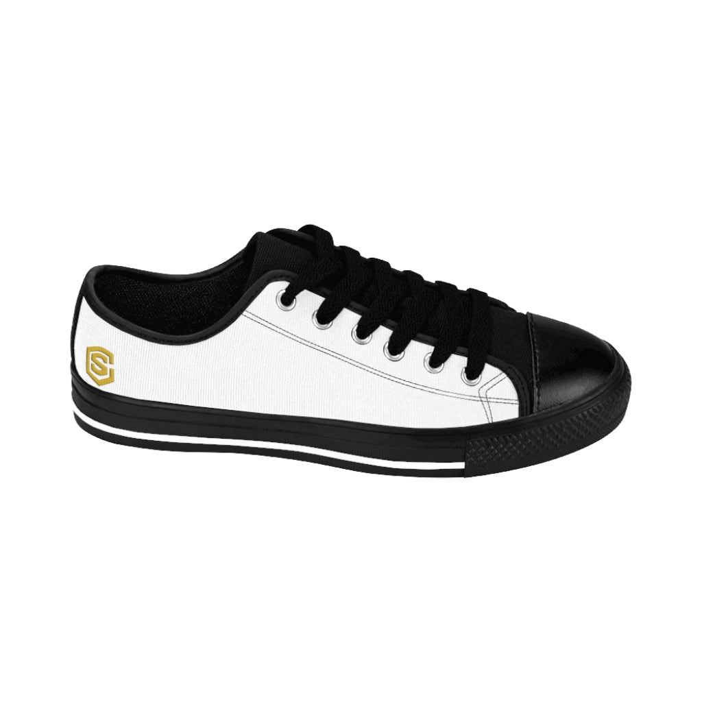 white Women's Sneakers Gold logo