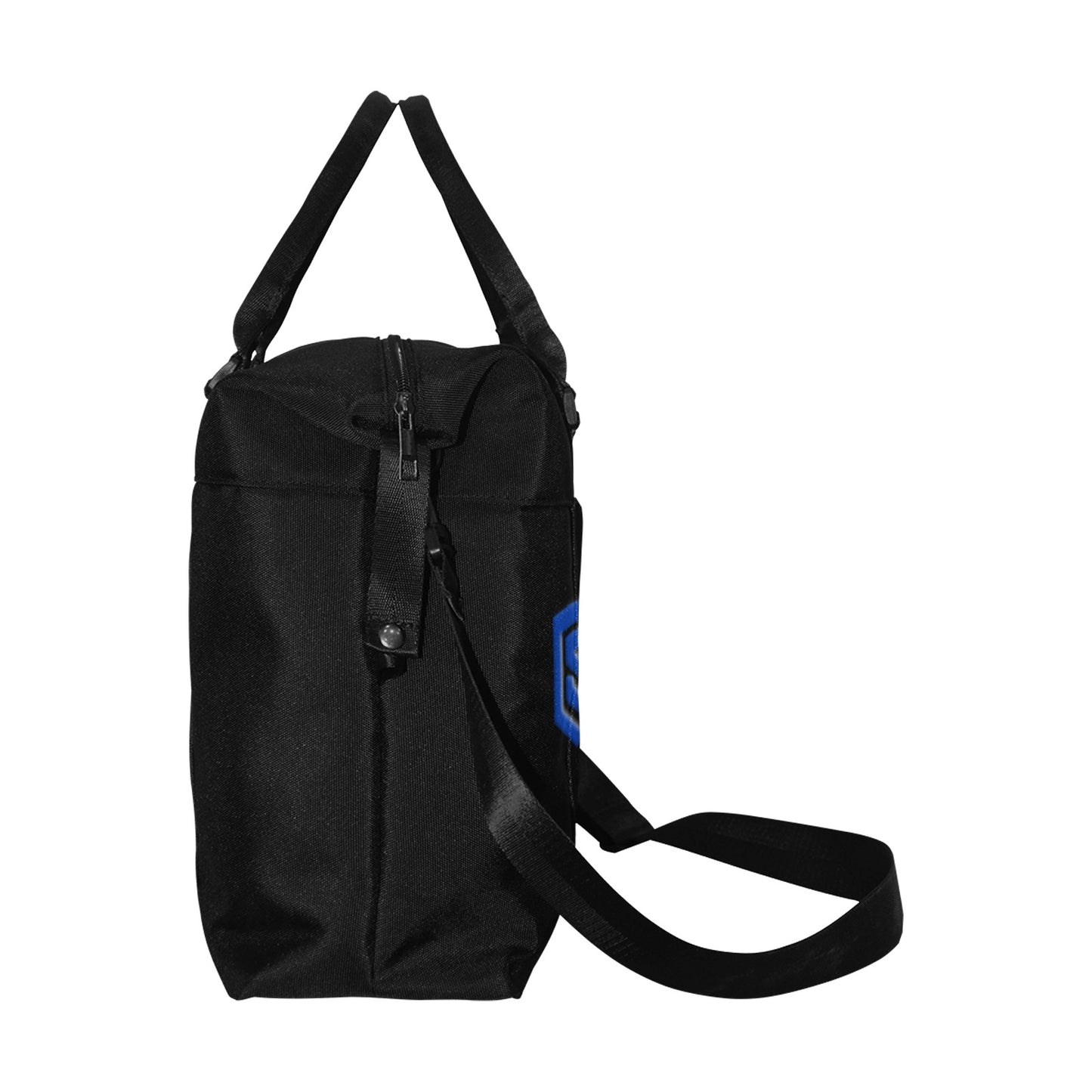 Black Large Capacity Duffle Bag With Blue Logo Large Capacity Duffle Bag(Model1715)