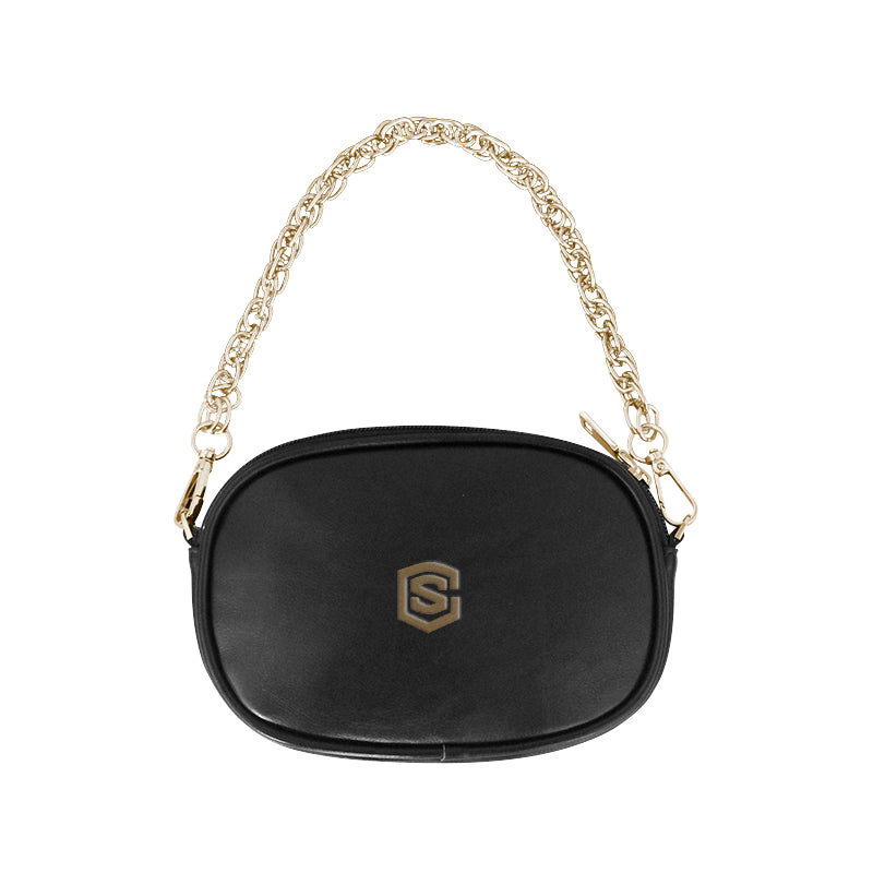 BLACK CHAIN PURSE Brown logo Chain Purse (Model 1626)