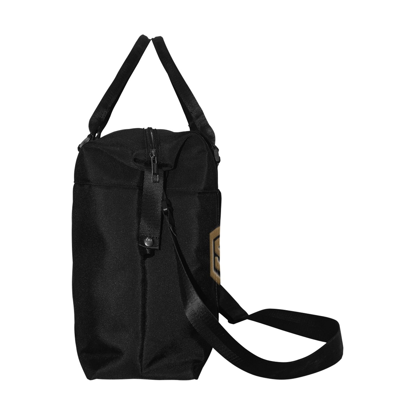 Black Large Capacity Duffle Bag With Brown Logo Large Capacity Duffle Bag(Model1715)