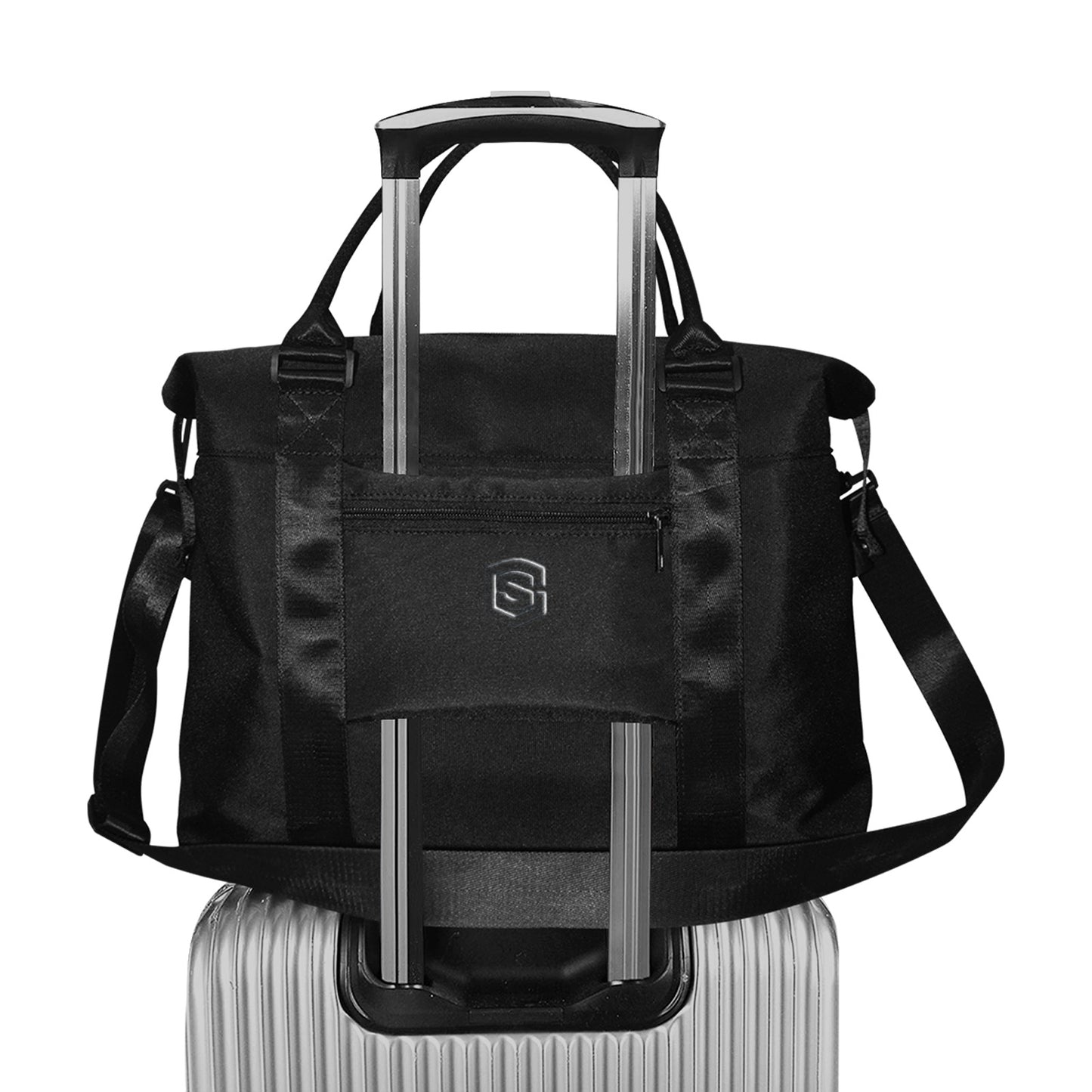 Black Large Capacity Duffle Bag With Black Logo Large Capacity Duffle Bag(Model1715)