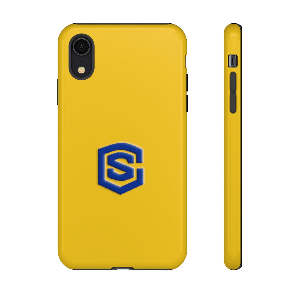 Yellow Tough Cases Blue Logo