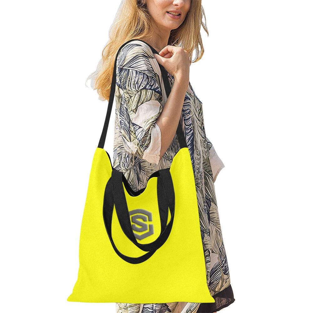 Yellow All Over Print Canvas Tote Bag With Grey Logo All Over Print Canvas Tote Bag(Model1698)(Medium)